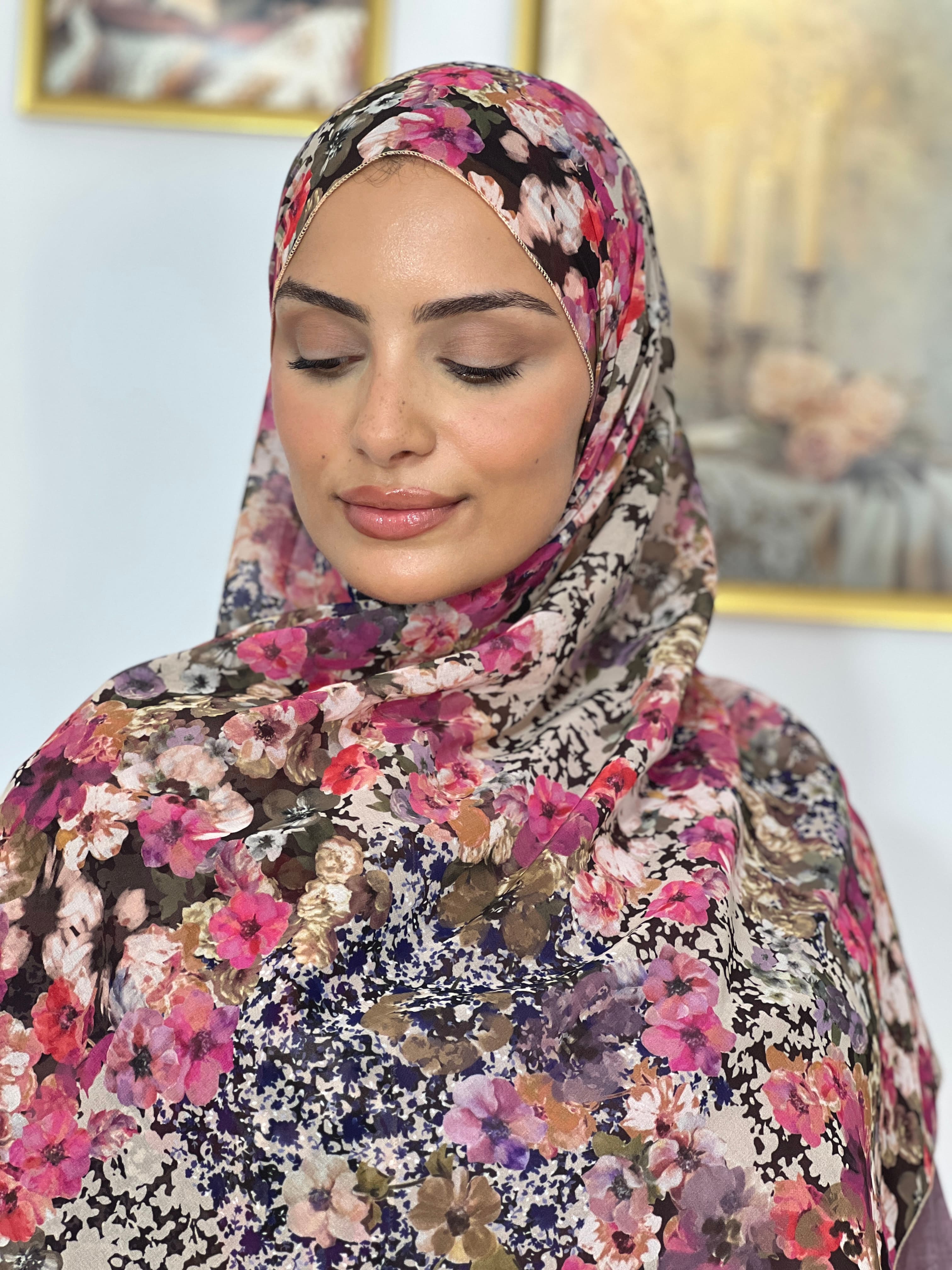 Allurina scarf - "Blush Thicket"