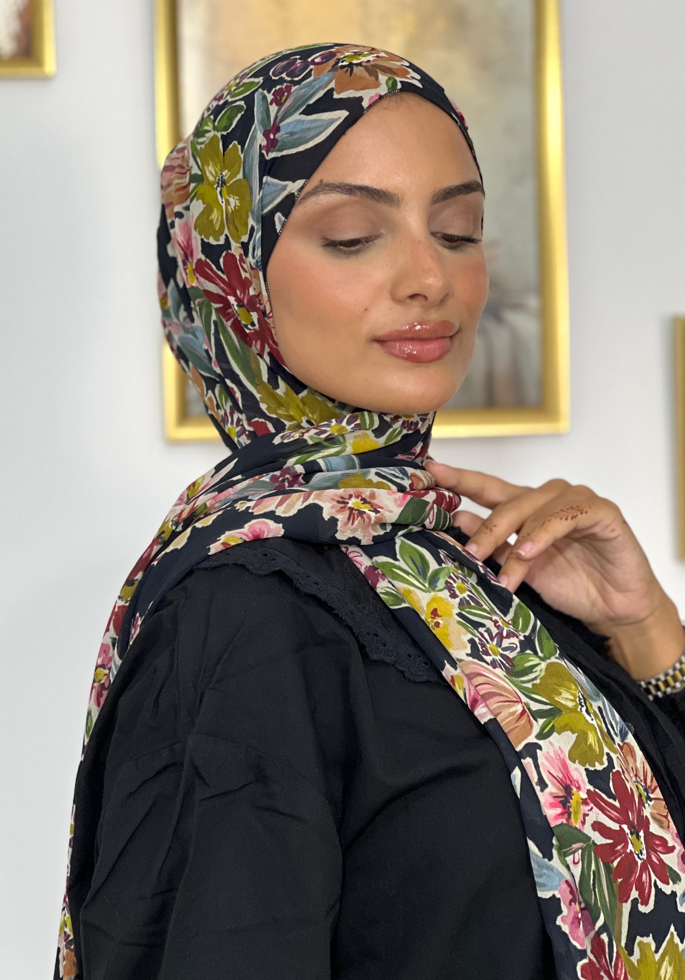Allurina scarf - "Watercolor Garden"
