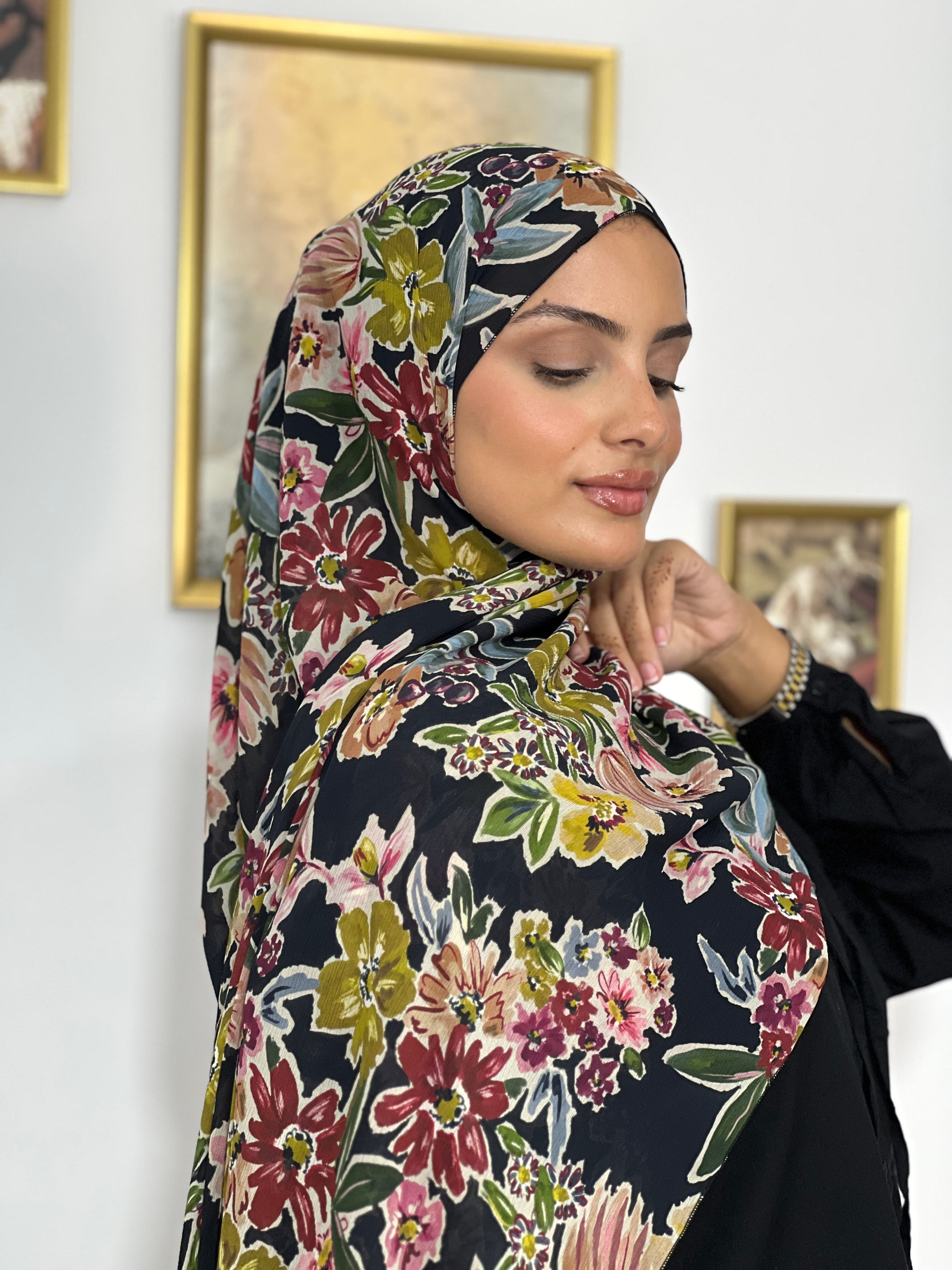 Allurina scarf - "Watercolor Garden"