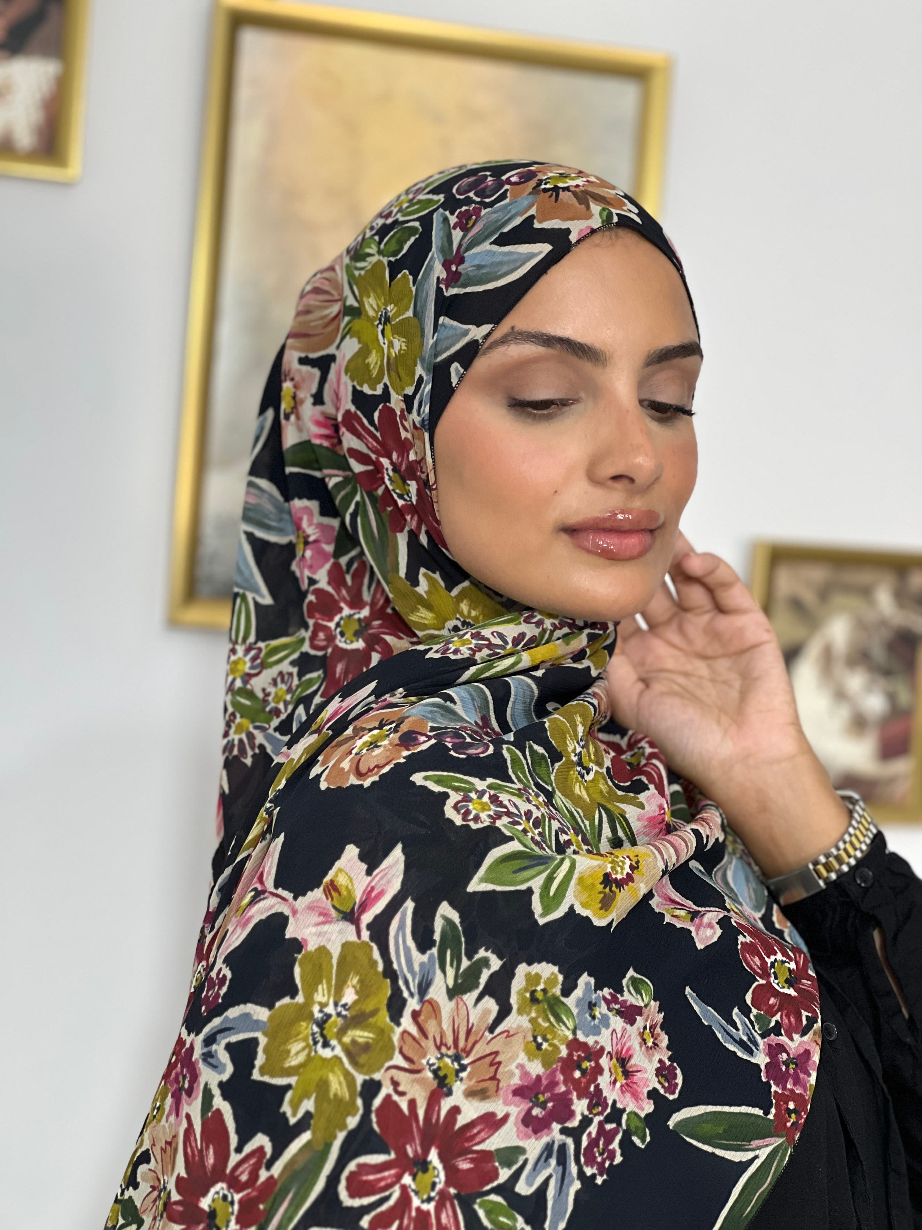 Allurina scarf - "Watercolor Garden"