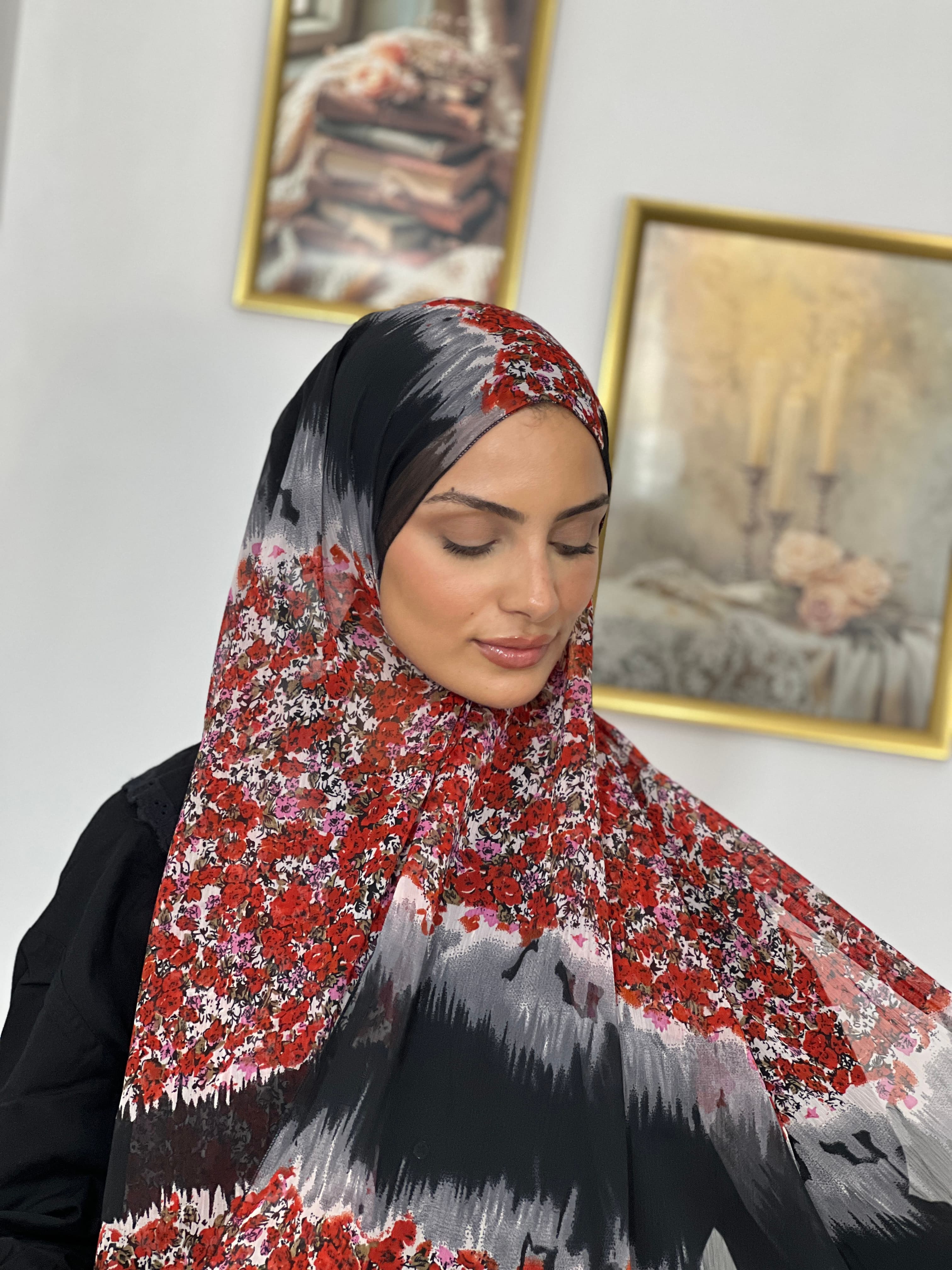 Allurina scarf - "Crimson Ombre"