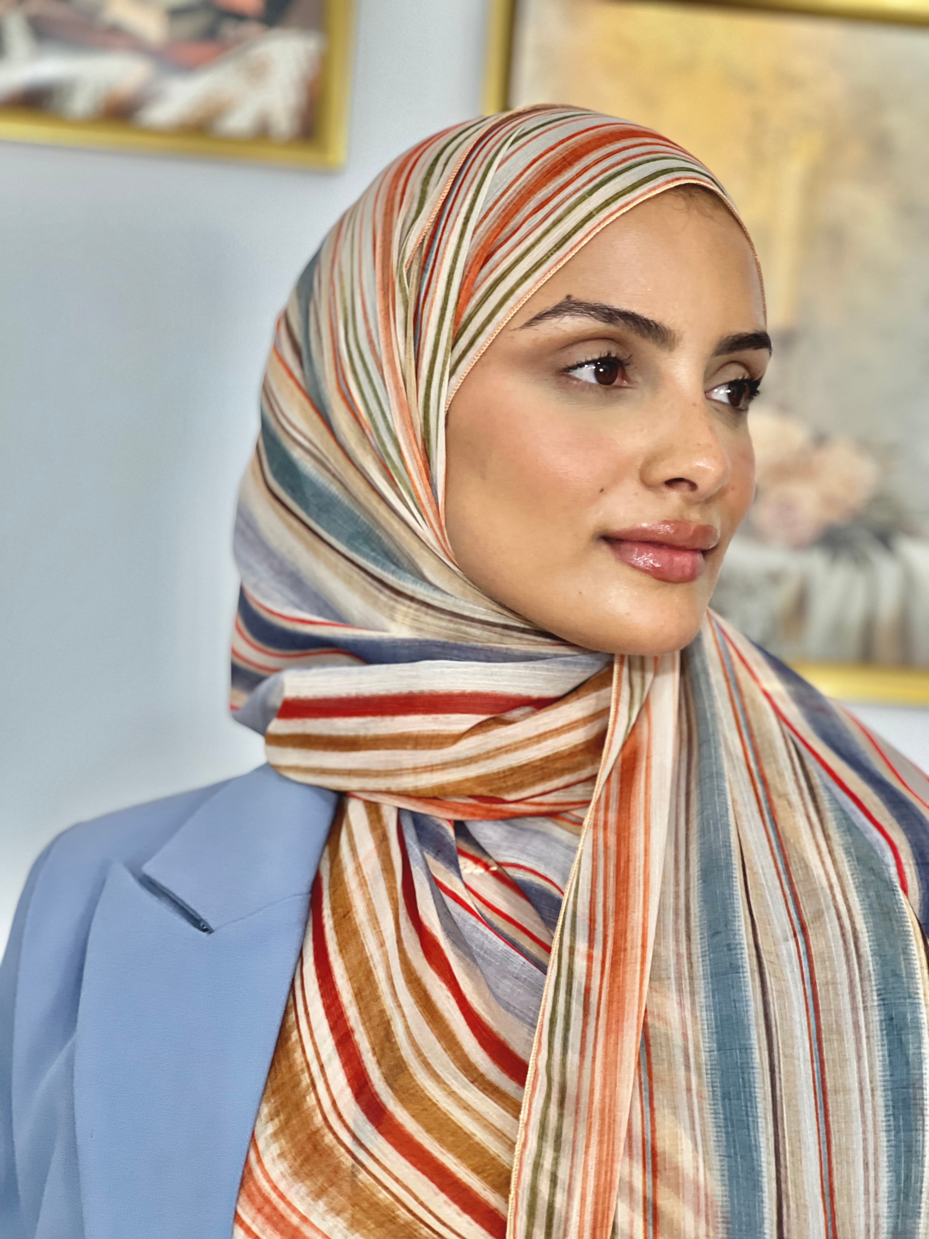 Allurina scarf - "Sunset Stripes"