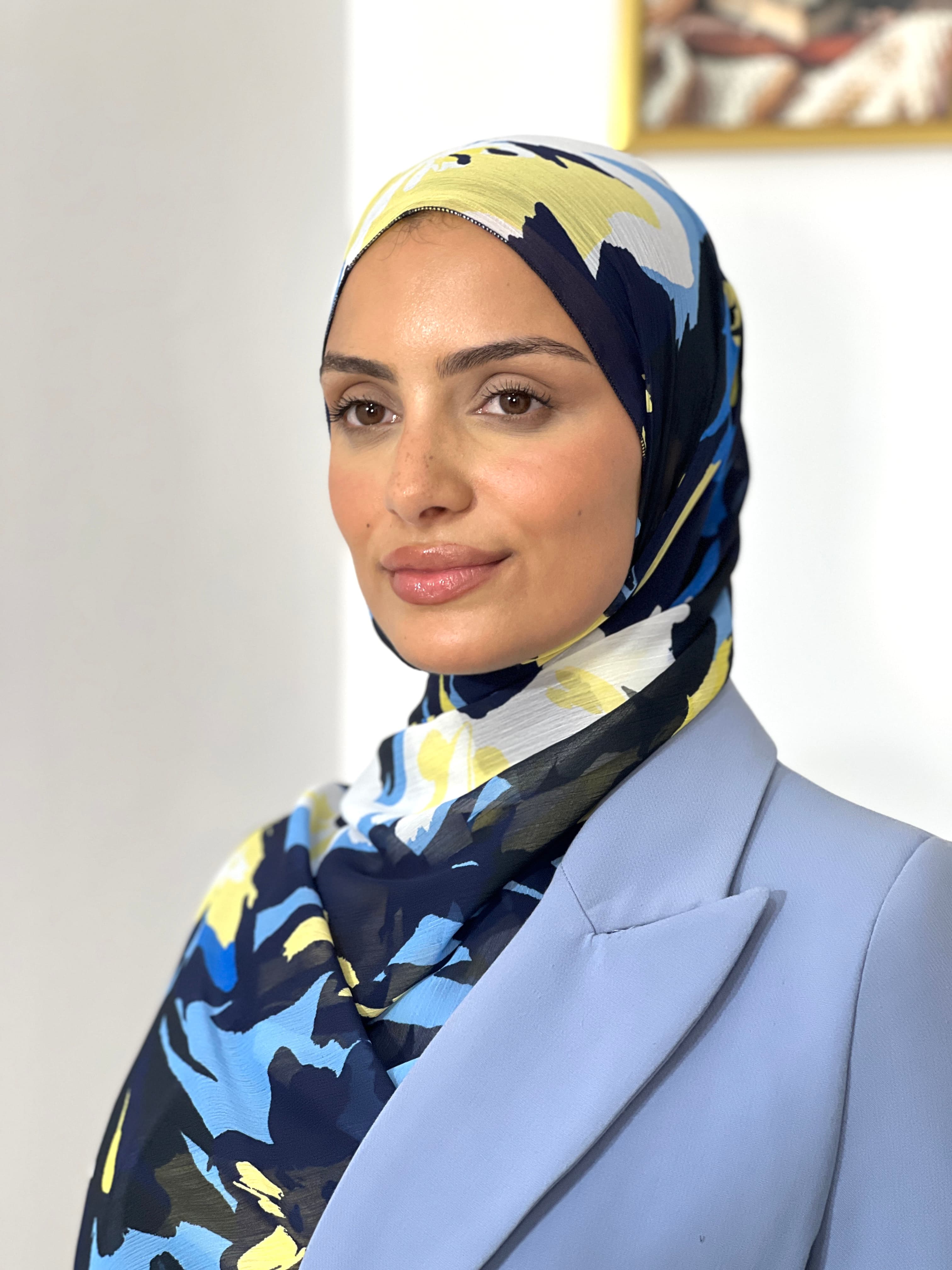 Allurina scarf - "Cobalt Leaves"
