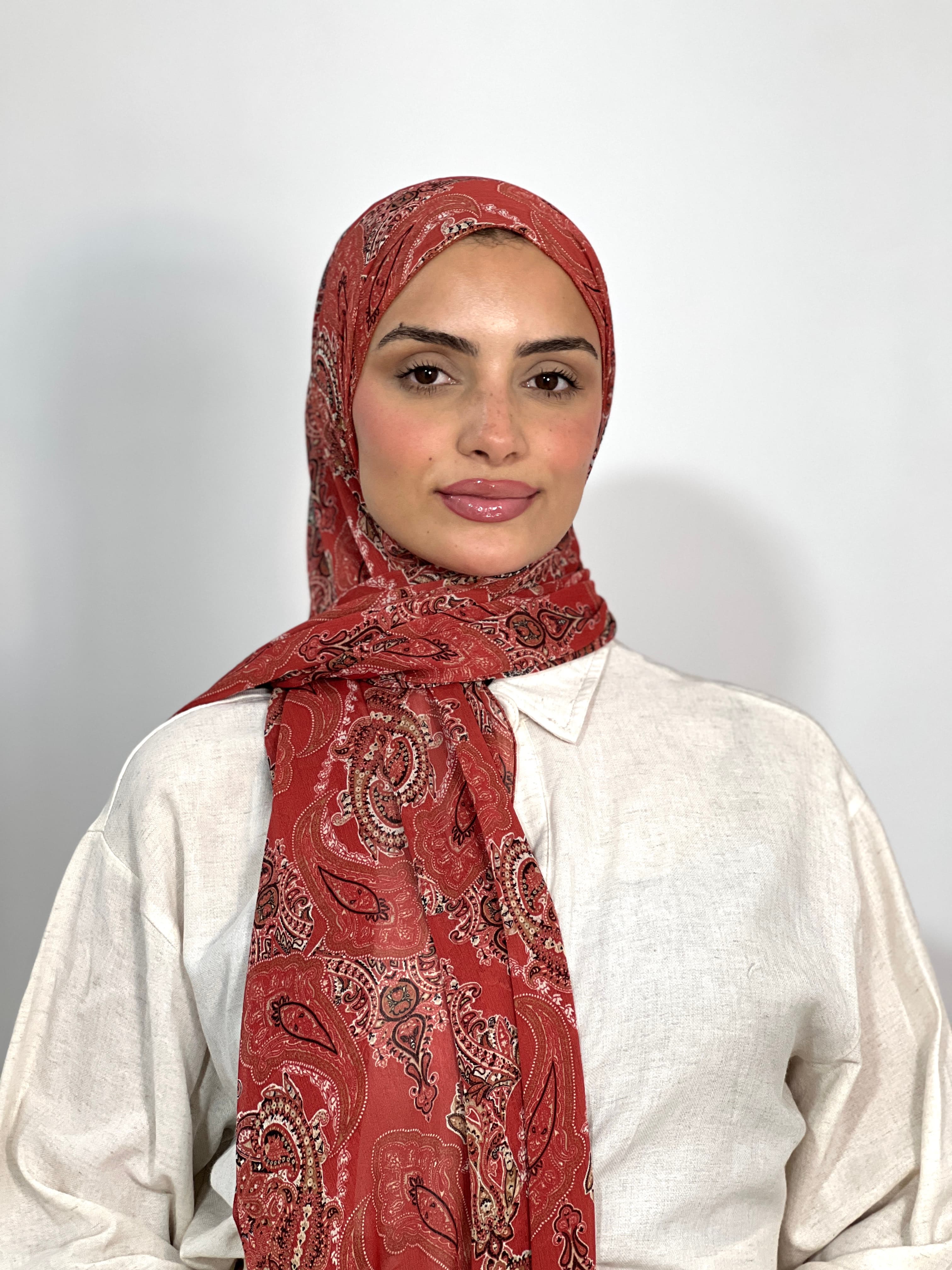 Allurina scarf - "Terracotta Paisley"