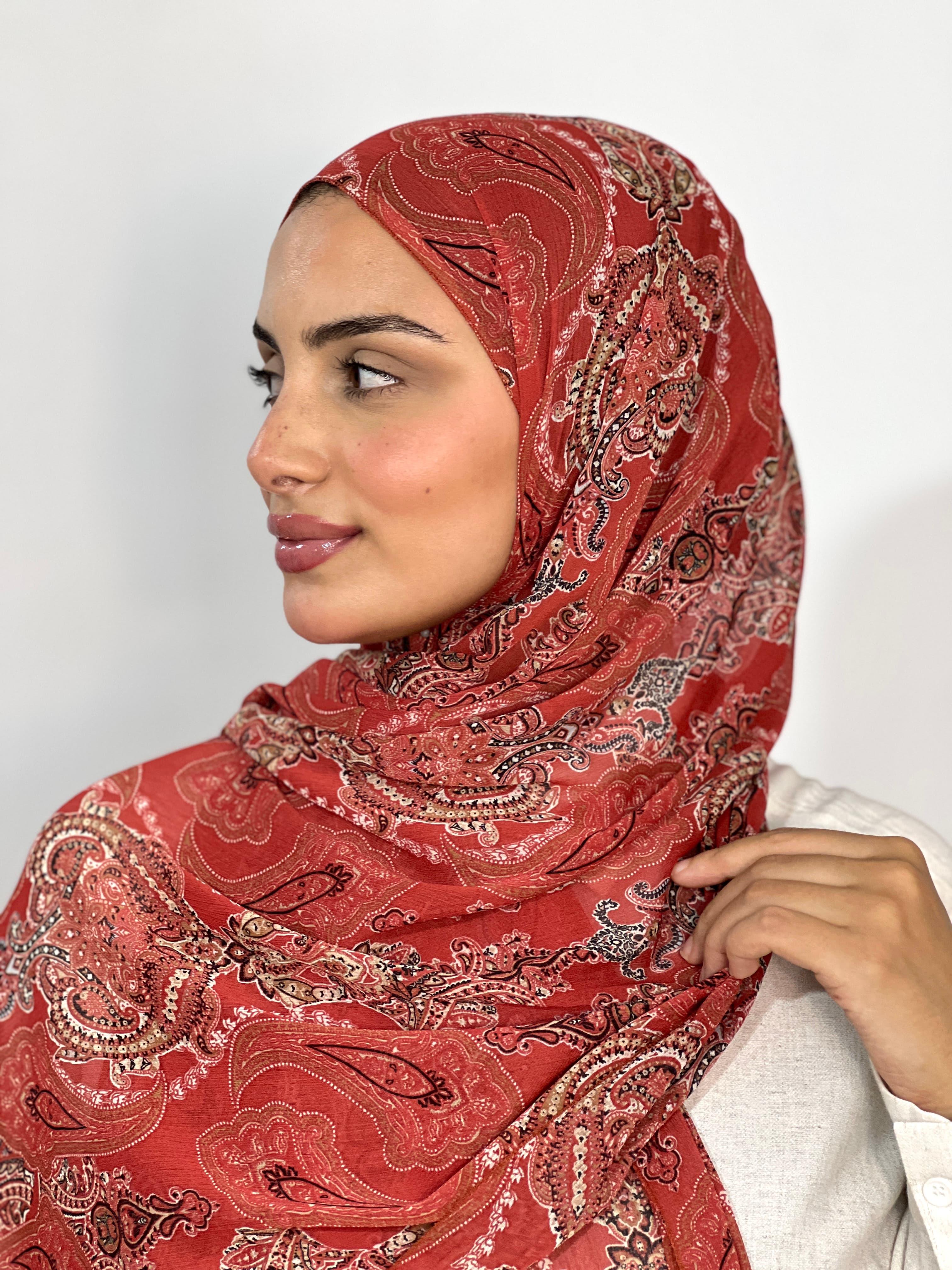 Allurina scarf - "Terracotta Paisley"