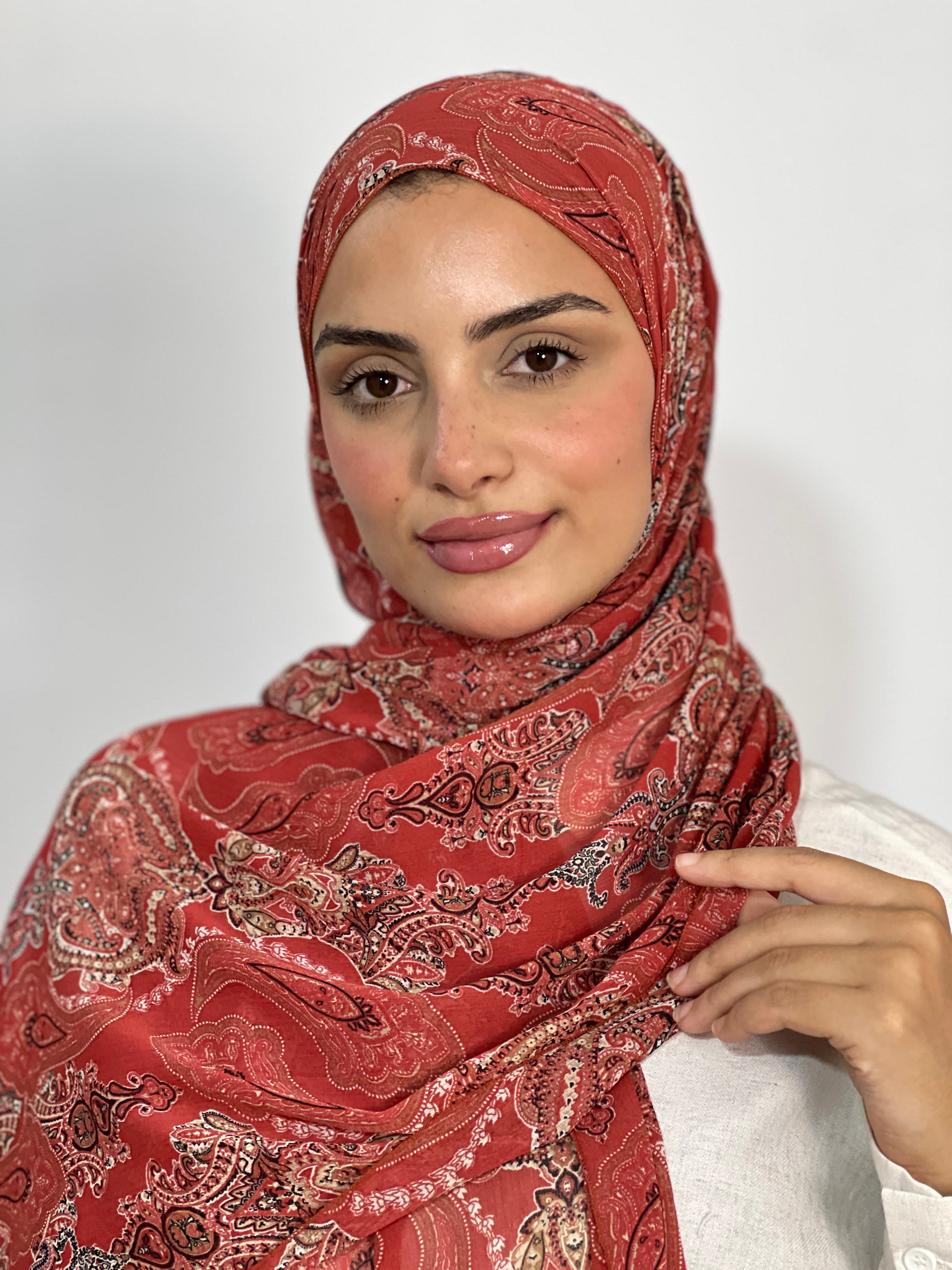 Allurina scarf - "Terracotta Paisley"